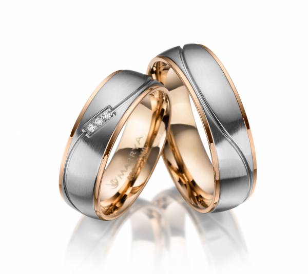 2 Trauringe / Eheringe Edelstahl - Modell ES-21