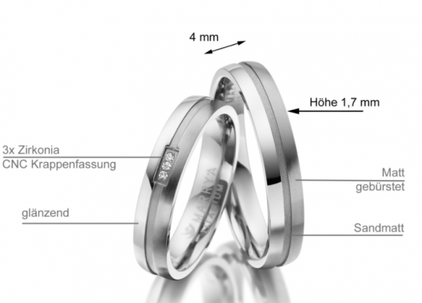 Partnerringe Titan TI-21 Details