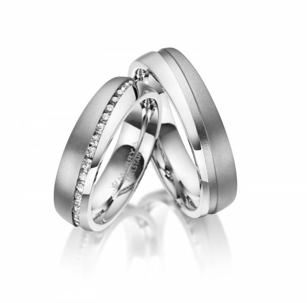 2 Trauringe / Eheringe Edelstahl - Modell ES-12