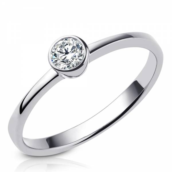 Verlobungsring aus Weißgold Modell Flachsland