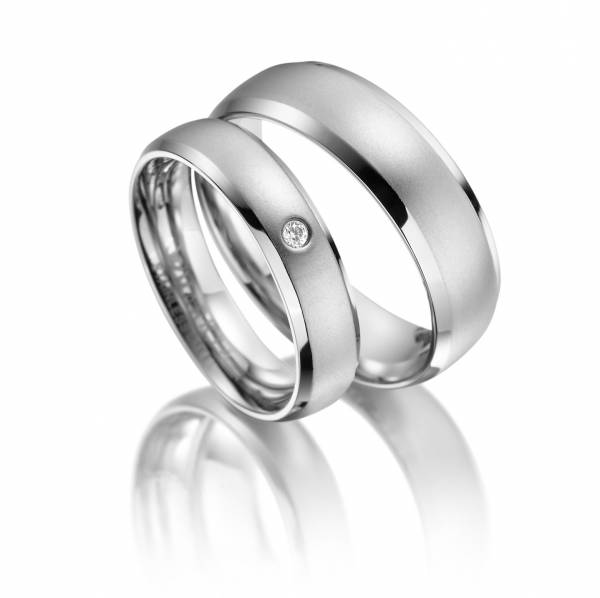 2 Trauringe / Eheringe Edelstahl - Modell ES-13