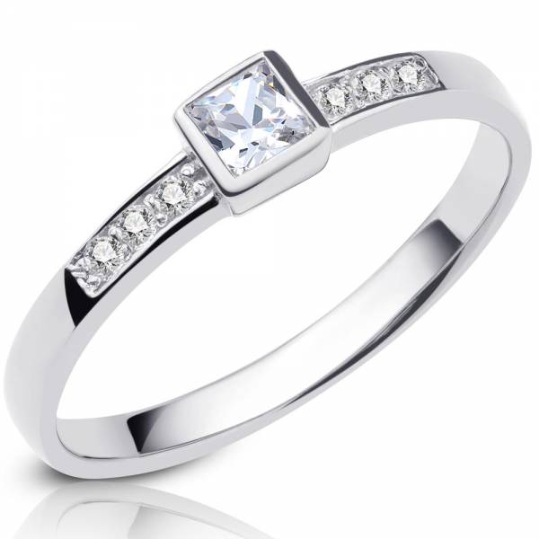 Verlobungsring aus Weißgold Modell Schnelldorf