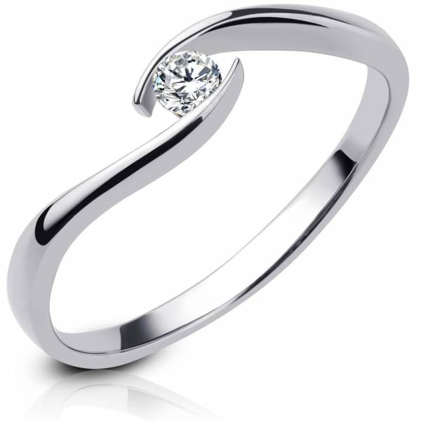 Verlobungsring aus Weißgold Modell Trossingen