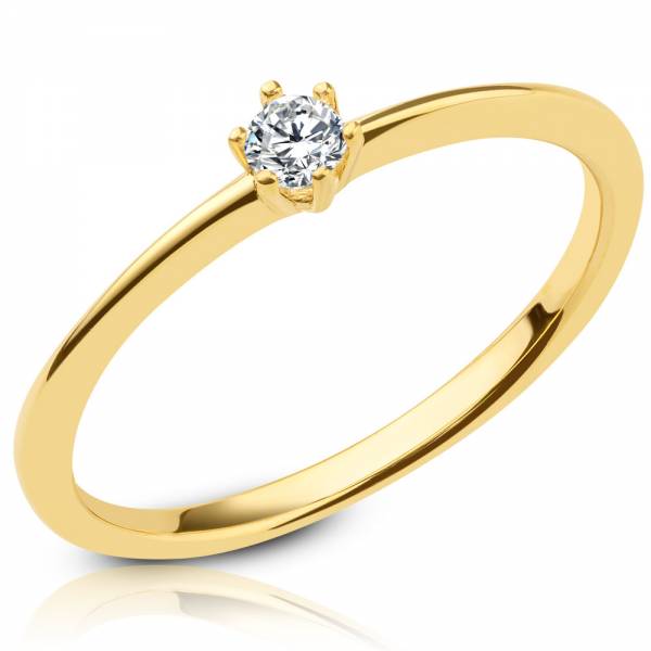 Verlobungsring aus Gelbgold Brillant Hochglanz Modell Pentling