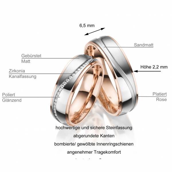Partnerringe Edelstahl ES-26 Details