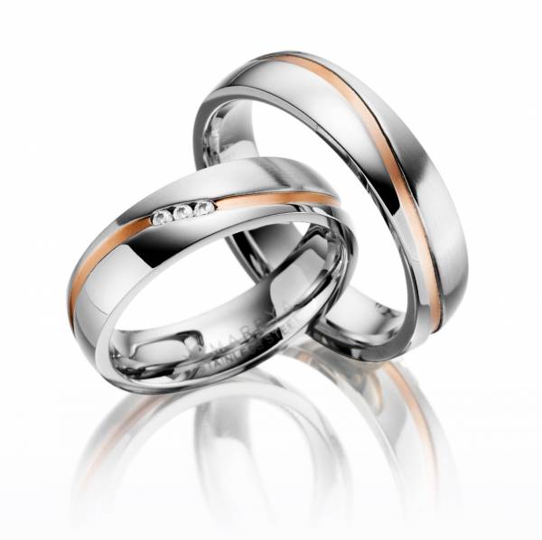 2 Trauringe / Eheringe Edelstahl - Modell ES-11