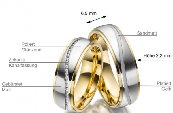 Partnerringe Edelstahl ES-22 Details