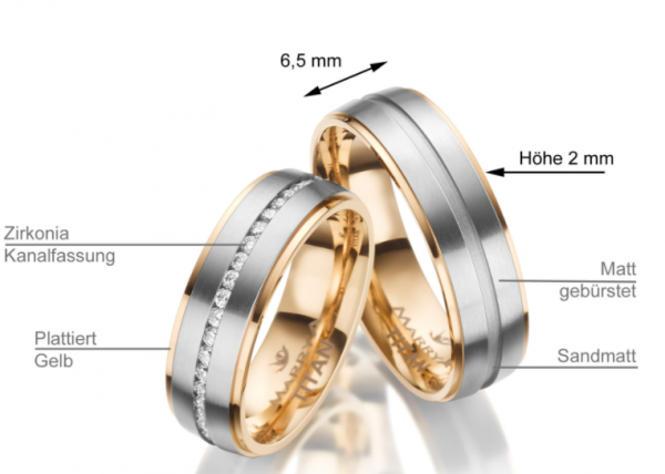 Partnerringe Titan TI-23 Details