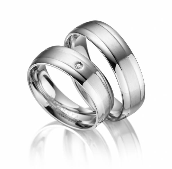 2 Trauringe / Eheringe Edelstahl - Modell ES-02