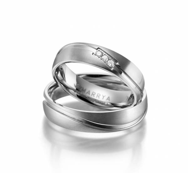 2 Trauringe / Eheringe Edelstahl - Modell ES-01