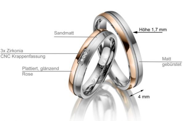 2 Trauringe / Eheringe Titan - Modell TI-14