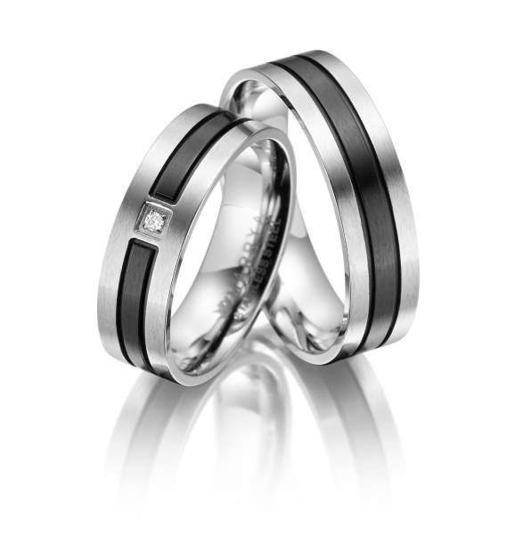 2 Trauringe / Eheringe Edelstahl - Modell ES-10