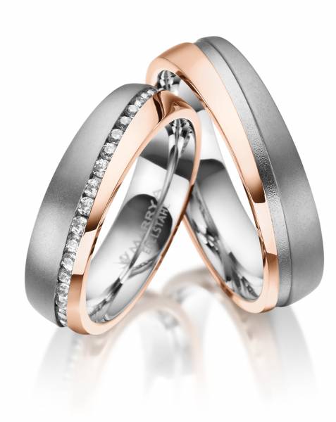 2 Trauringe / Eheringe Edelstahl - Modell ES-33