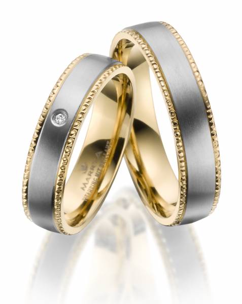 2 Trauringe / Eheringe Titan - Modell TI-41 Diamant
