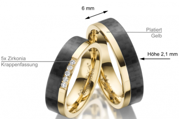 Partnerringe Edelstahl ES-24 Details