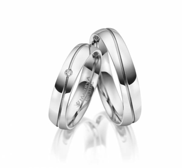 2 Trauringe / Eheringe Edelstahl - Modell ES-17