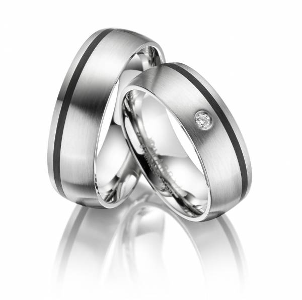 2 Trauringe / Eheringe Edelstahl - Modell ES-05