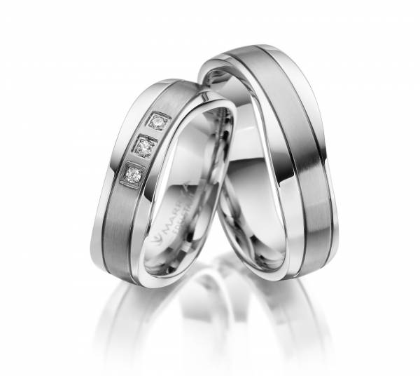 2 Trauringe / Eheringe Edelstahl - Modell ES-18