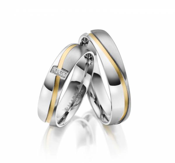 2 Trauringe / Eheringe Edelstahl - Modell ES-15