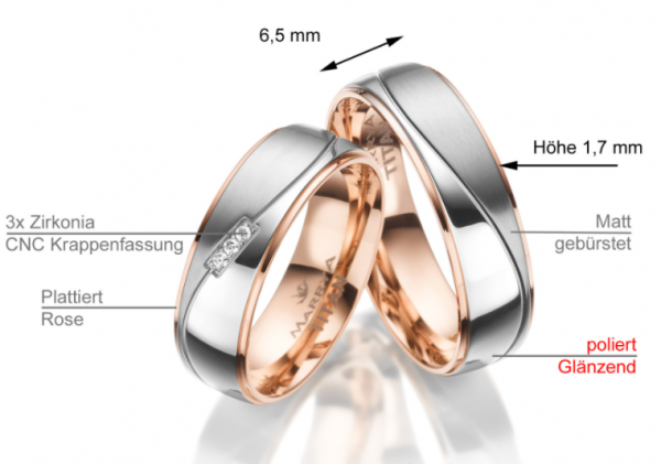 Partnerringe Titan TI-25 Details