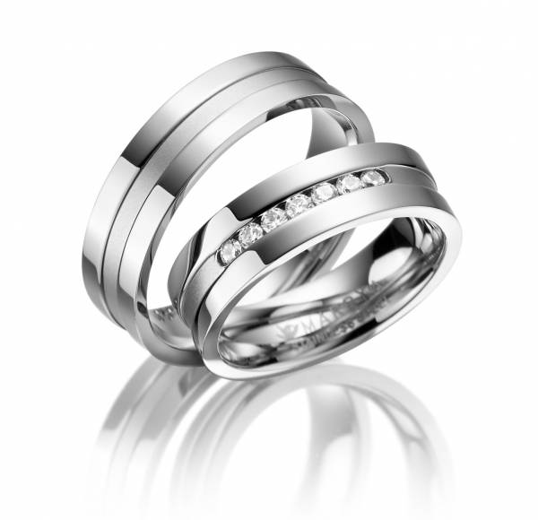 2 Trauringe / Eheringe Edelstahl - Modell ES-08